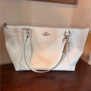 Coach Off White Ava Tote Crossgrain Leather Bag #H1779-F57526